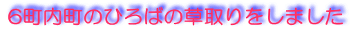 6町内町のひろばの草取りをしました