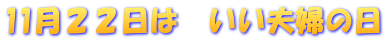 11月２２日は　いい夫婦の日 