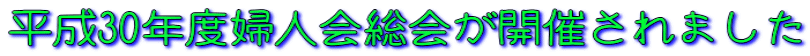 平成30年度婦人会総会が開催されました