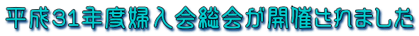 平成３１年度婦人会総会が開催されました