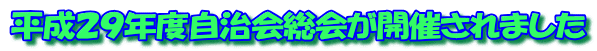 平成29年度自治会総会が開催されました