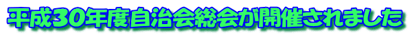 平成30年度自治会総会が開催されました